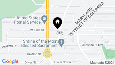 Map of 10 E Kirke St, Chevy Chase MD, 20815