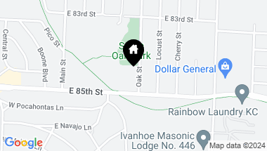 Map of 8430 OAK Street, Kansas City MO, 64114