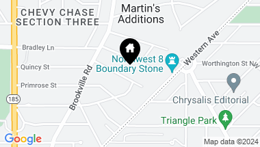 Map of 151 Quincy Street, Chevy chase MD, 20815