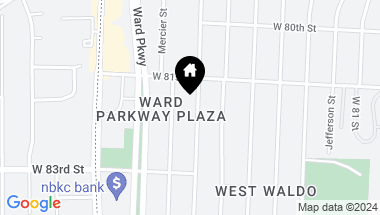 Map of 8112 Ward Parkway Place, Kansas City MO, 64114