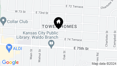 Map of 231 E 74th Street, Kansas City MO, 64114