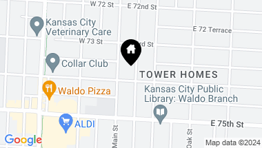 Map of 7342 WALNUT Street, Kansas City MO, 64114