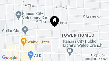 Map of 7327 Main Street, Kansas City MO, 64114