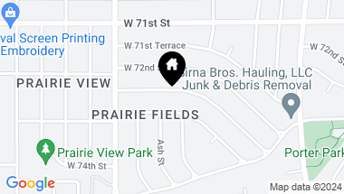 Map of 5215 W 72nd Terrace, Prairie Village KS, 66208