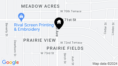 Map of 5416 W 72nd Street, Prairie Village KS, 66208