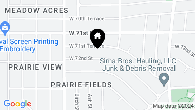 Map of 5212 W 72nd Street, Prairie Village KS, 66208