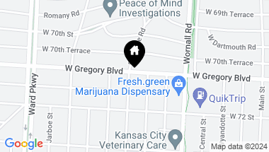 Map of 617 W Gregory Boulevard, Kansas City MO, 64114