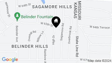 Map of 6505 High Drive, Mission Hills KS, 66208