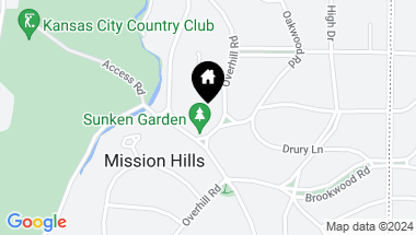 Map of 5964 Overhill Road, Mission Hills KS, 66208
