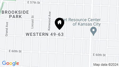 Map of 5827 Holmes Street, Kansas City MO, 64110