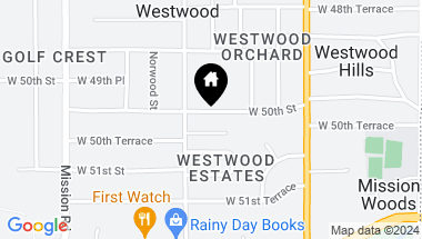 Map of 2605 W 50th Street, Westwood KS, 66205