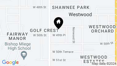 Map of 3002 W 49th Place, Westwood KS, 66205