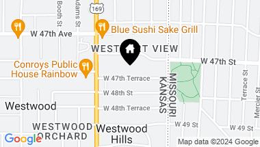 Map of 2102 W 47th Terrace, Westwood KS, 66205