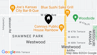 Map of 2508 W 47th Terrace, Westwood KS, 66205