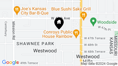 Map of 2512 W 47th Terrace, Westwood KS, 66205