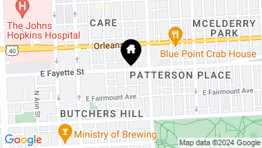 Map of 2209 E Fayette St, Baltimore MD, 21231