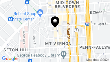 Map of 924 N Charles, Baltimore MD, 21201