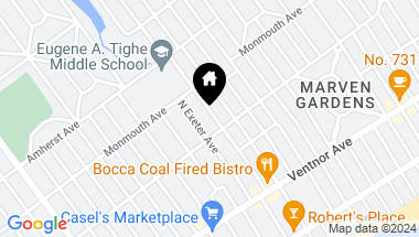 Map of 106 N Essex Ave, Margate NJ, 08402