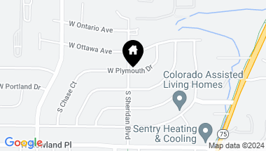 Map of 5190 W Plymouth Drive, Littleton CO, 80128