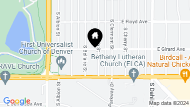 Map of 3405 S Birch Street, Denver CO, 80222