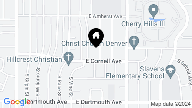 Map of 2985 S Gaylord Street, Denver CO, 80210