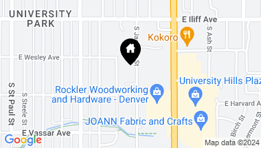 Map of 2445 S Jackson Street, Denver CO, 80210