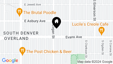 Map of 2052 S Logan Street, Denver CO, 80210