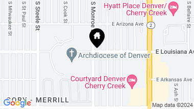 Map of 1302 S Monroe Street, Denver CO, 80210