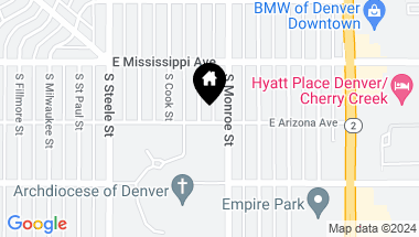 Map of 1190 S Madison Street, Denver CO, 80210