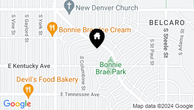 Map of 828 S Columbine Street, Denver CO, 80209
