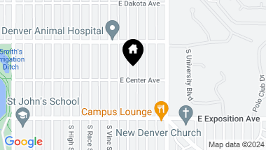 Map of 586 S Gaylord Street, Denver CO, 80209