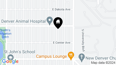 Map of 536 S Gaylord Street, Denver CO, 80209