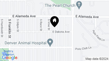 Map of 395 S Gaylord Street, Denver CO, 80209
