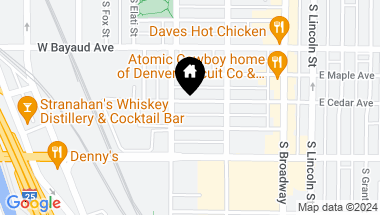 Map of 156 W Cedar Ave, Denver CO, 80223