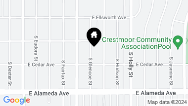 Map of 140 S Glencoe Street, Denver CO, 80246