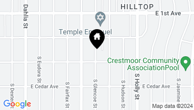 Map of 60 S Glencoe Street, Denver CO, 80246