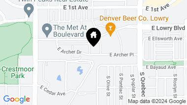 Map of 46 S Oneida Street, Denver CO, 80230