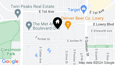 Map of 6920 E Lowry Boulevard Unit: F1P9, Denver CO, 80230