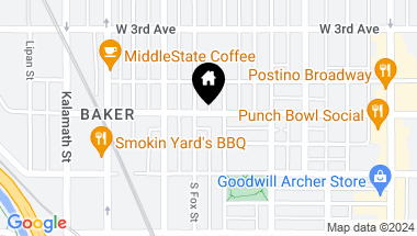 Map of 520 W 1st Avenue, Denver CO, 80223
