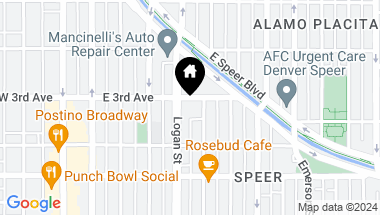 Map of 400 E 3rd Avenue Unit: 1702, Denver CO, 80203