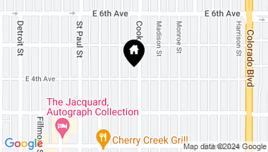 Map of 411 Cook Street, Denver CO, 80206