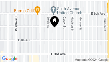 Map of 461 Adams Street, Denver CO, 80206