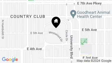Map of 450 Westwood Drive, Denver CO, 80206
