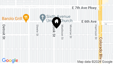 Map of 514 Cook Street, Denver CO, 80206