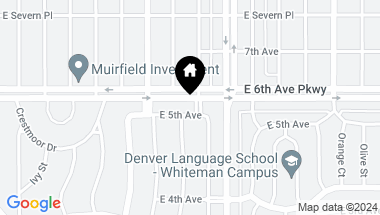 Map of 6340 E 6th Ave Pkwy, Denver CO, 80220