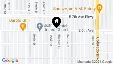 Map of 579 Madison Street, Denver CO, 80206