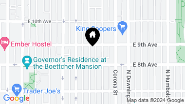 Map of 848 N Emerson Street, Denver CO, 80218