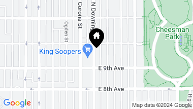 Map of 944 Downing Street, Denver CO, 80218