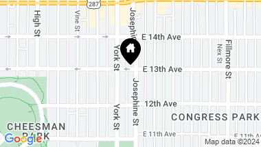 Map of 1285 Josephine Street Unit: 9, Denver CO, 80206