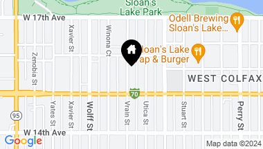 Map of 1542 Vrain Street, Denver CO, 80204
